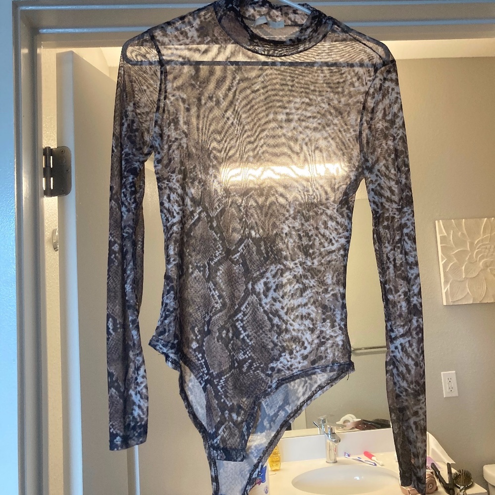 Sheer snake skin body suit